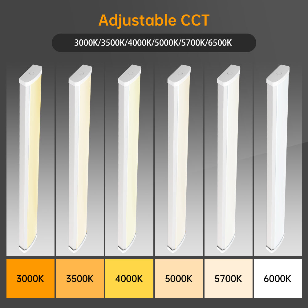 120-277Vac 4FT LED Wraparound Light, 42W/30W/25W/12W/10W Selectable 6500K/5700K/5000K/4000K/3500K/3000K, 0-10V Dim, 6PK