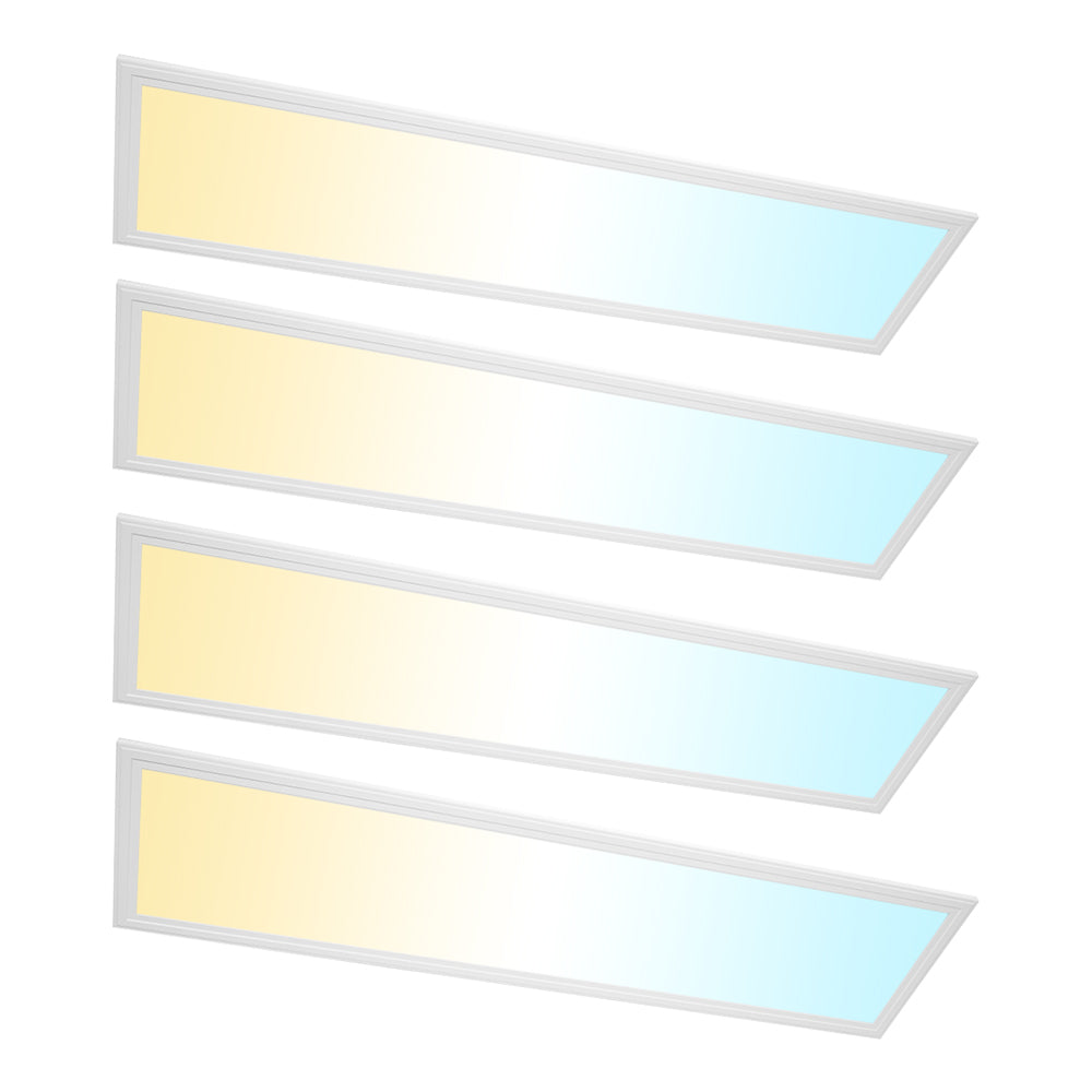 120-277Vac 1X4FT LED Panel Light, 40W/30W/25W/20W/15W Selectable Wattage and CCT 6500K/5700K/5000K/4000K/3500K, 0-10V Dim, 4PK