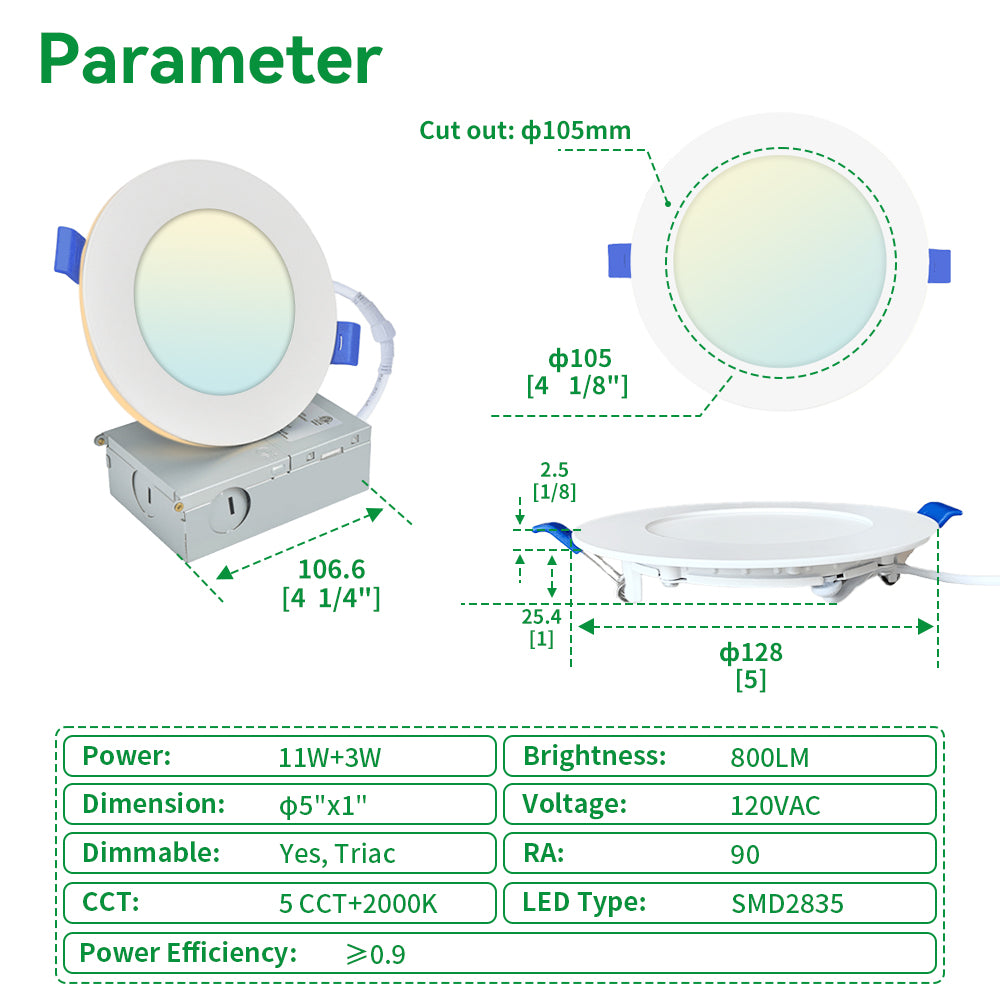 Haloitte Lighting 4 Inch Retrofit Recessed Downlight with Night Light