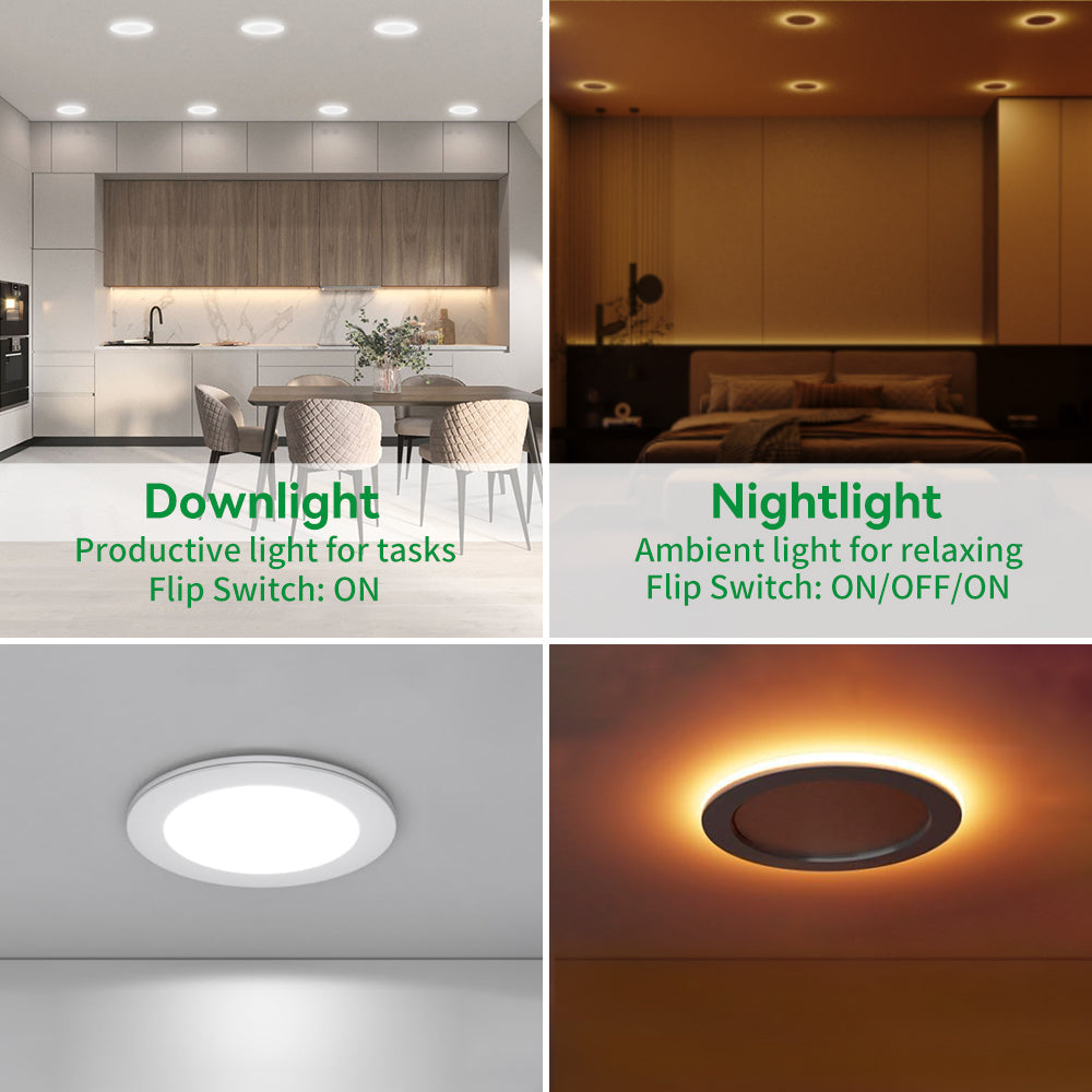 Haloitte Lighting 4 Inch Retrofit Recessed Downlight with Night Light