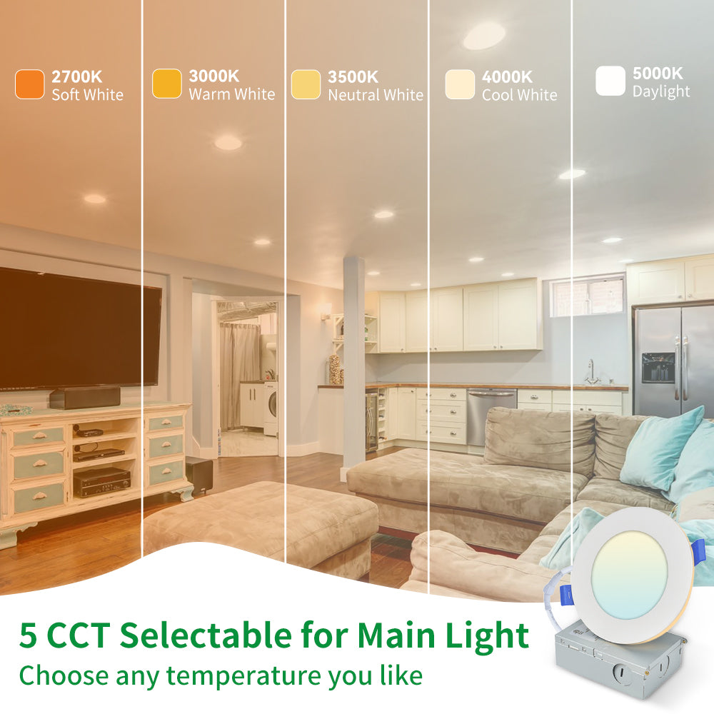 Haloitte Lighting 4 Inch Retrofit Recessed Downlight with Night Light