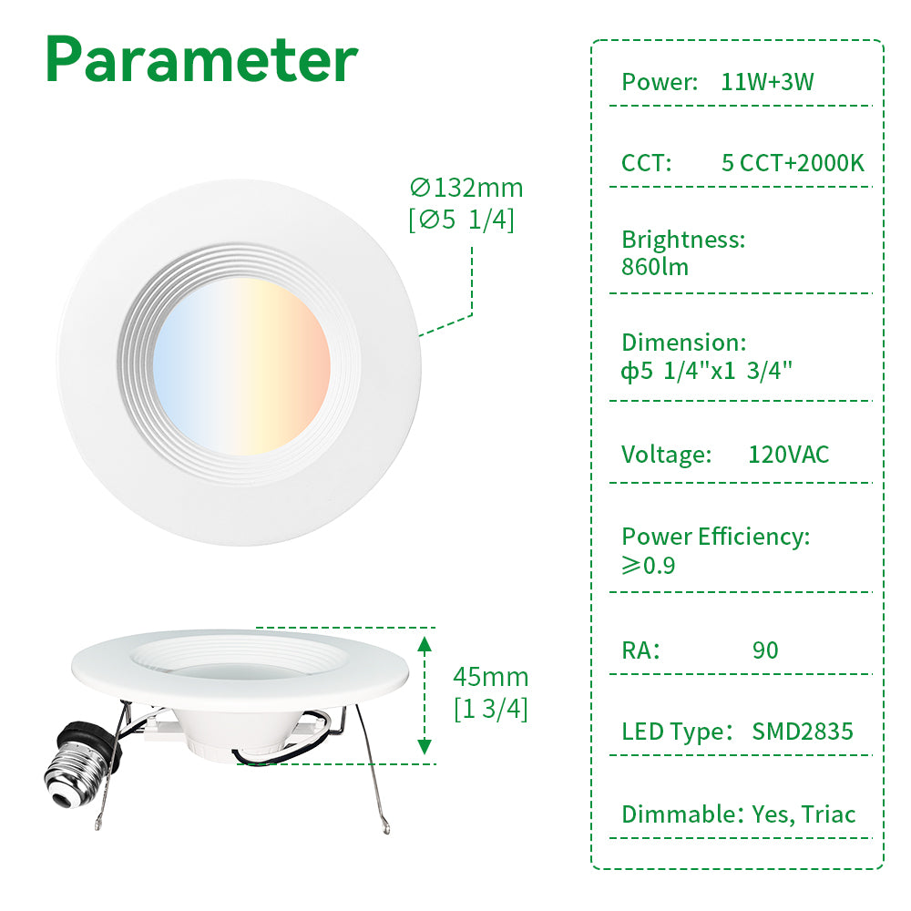 Haloitte Lighting 4 Inch Retrofit Recessed Downlight With Night Light