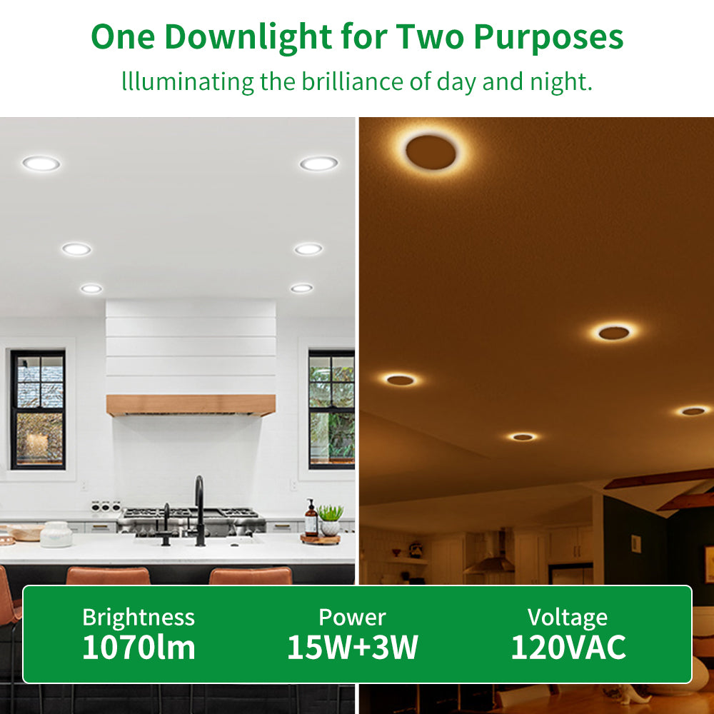 Haloitte Lighting 6 Inch Retrofit Recessed Downlight With Night Light