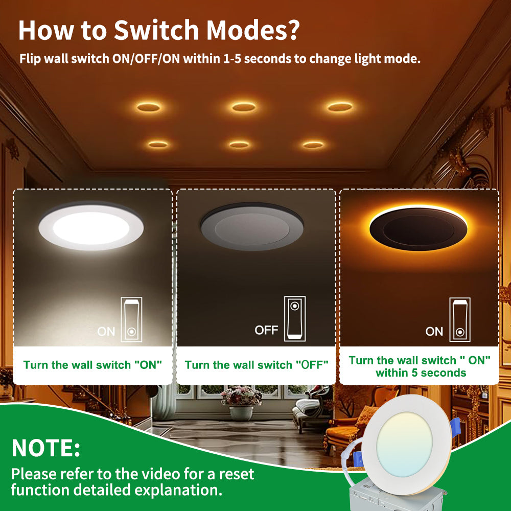 Haloitte Lighting 6 Inch Retrofit Recessed Downlight With Night Light