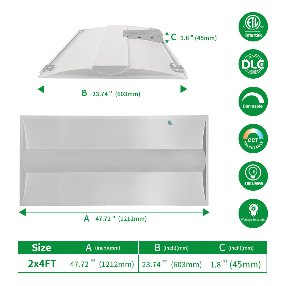 Haloitte Lighting 2x4ft Troffer Light