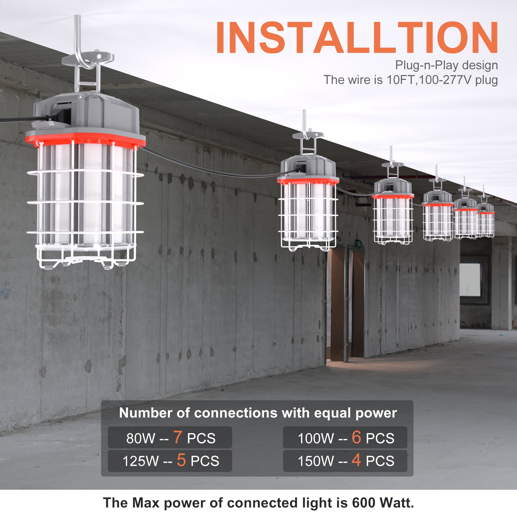 Haloitte Lighting Linkable Temporary Work Light